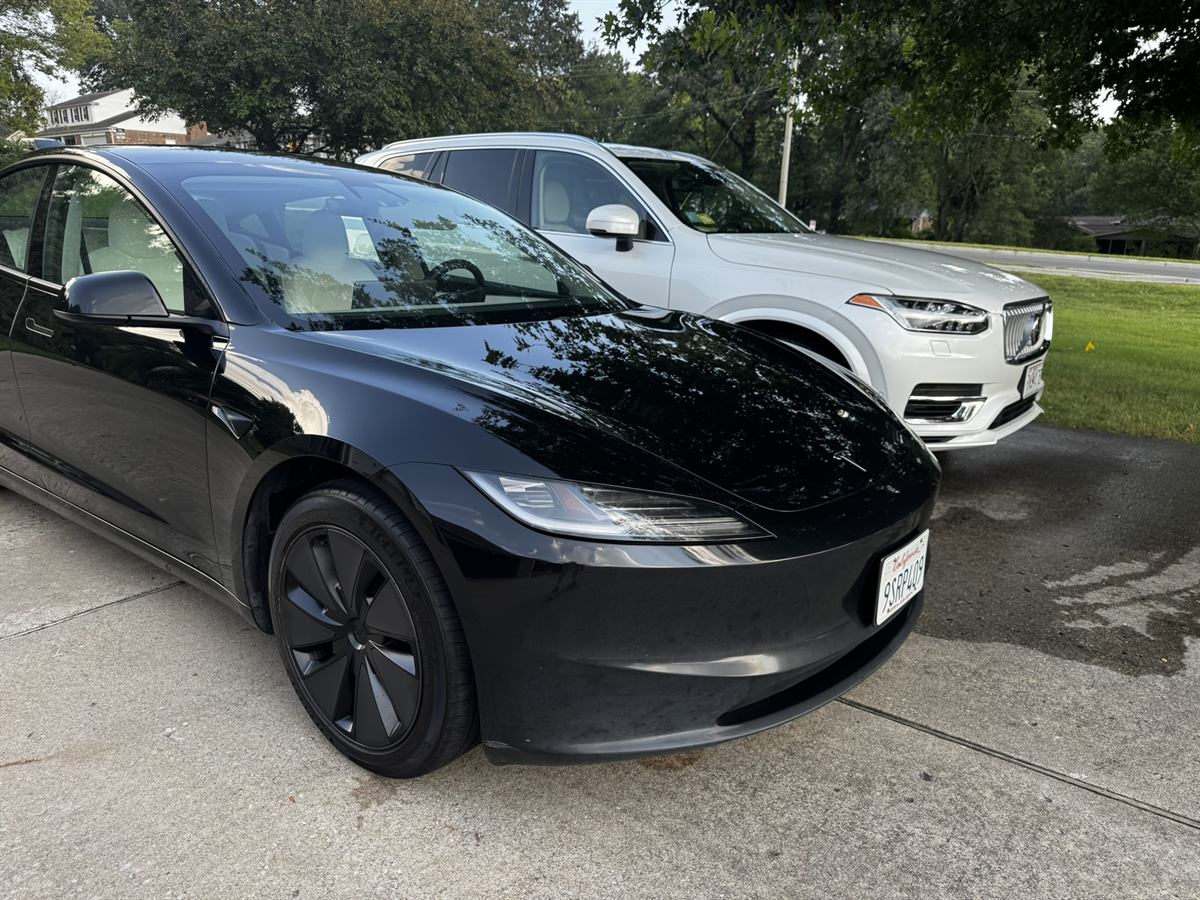 Black Tesla after an Essential Detail