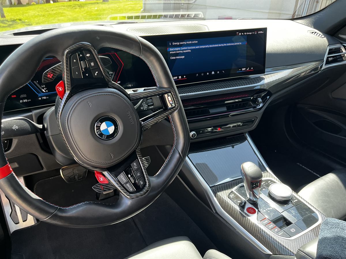 BMW centre console and steering wheel, detailed and dressed