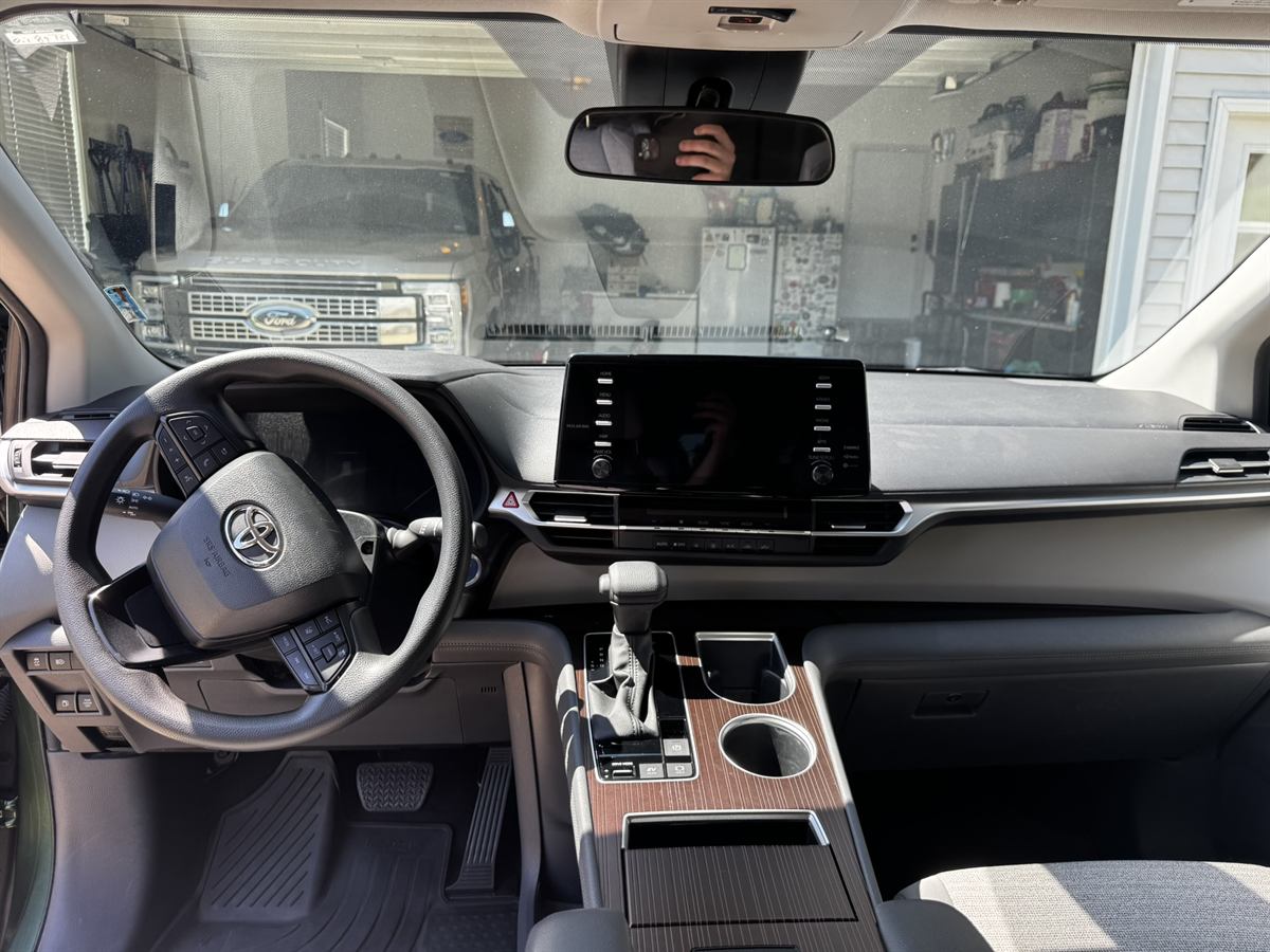 Toyota Sienna dash and console after an interior detail